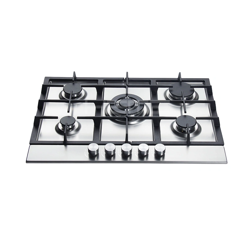 Chinese built-in 70cm 5 burner stainless steel gas stove